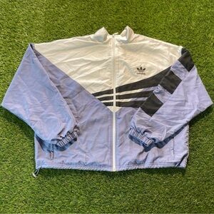Men's 90s Vintage Adidas Jacket - Size XL Colorblock Purple White Full Zip
